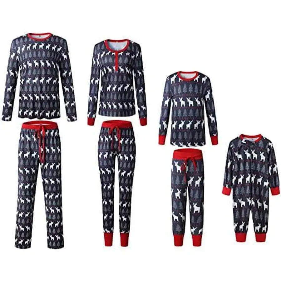 Christmas Theme Patterned Family Matching Pajamas Sets