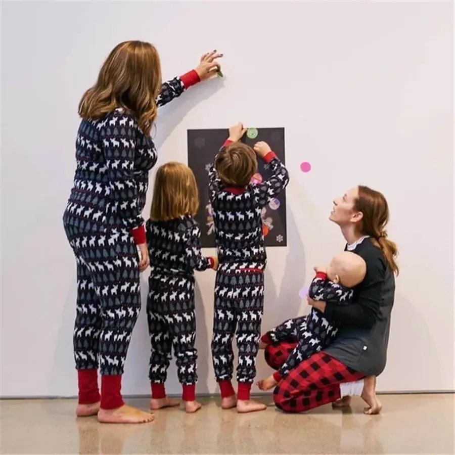 Christmas Theme Patterned Family Matching Pajamas Sets