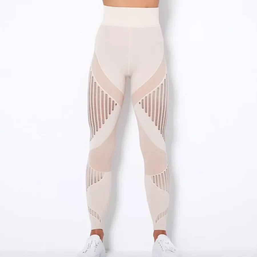 Seamless Knitted Striped Yoga Pants