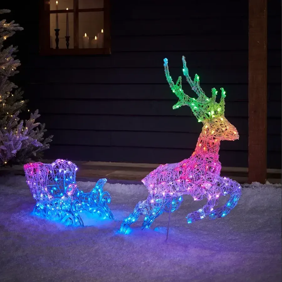 Smart Control Lighting - Reindeer and Sleigh Christmas Decoration