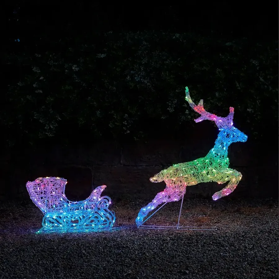 Smart Control Lighting - Reindeer and Sleigh Christmas Decoration