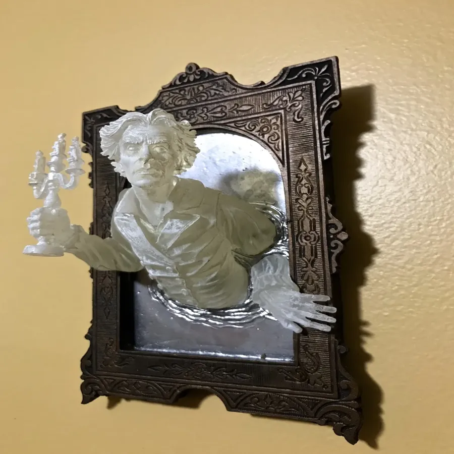 Spooky Wall Sculptures Ofvictorian Ghosts Emergingfrom A Mirror