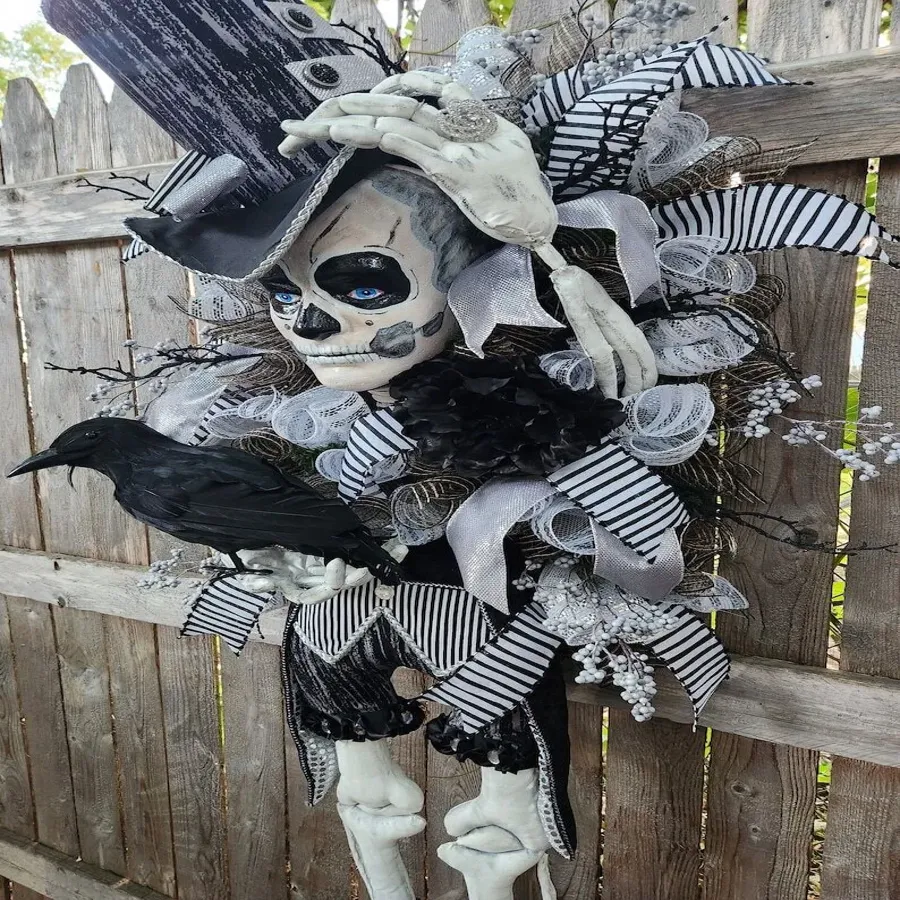 Delightfully Creepy Skeleton Wreath