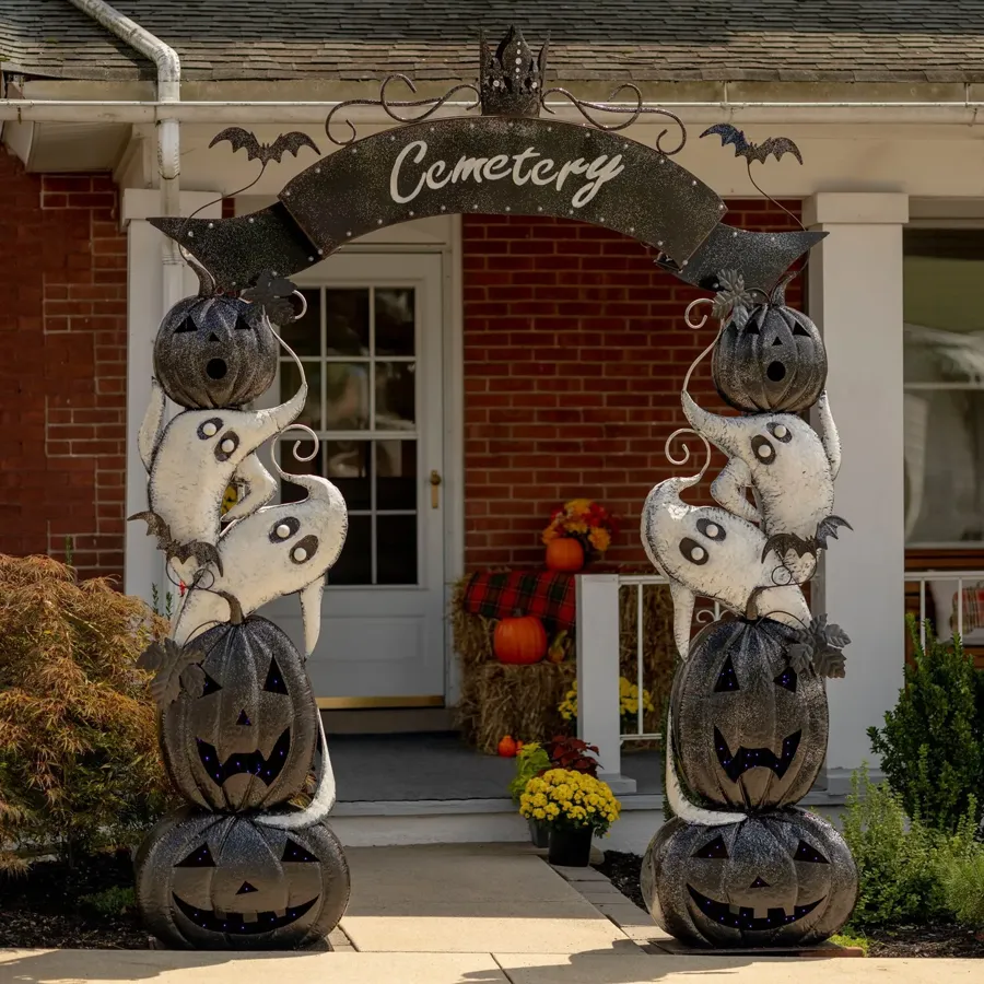 Large Halloween Cemetery Arch With Led Lights