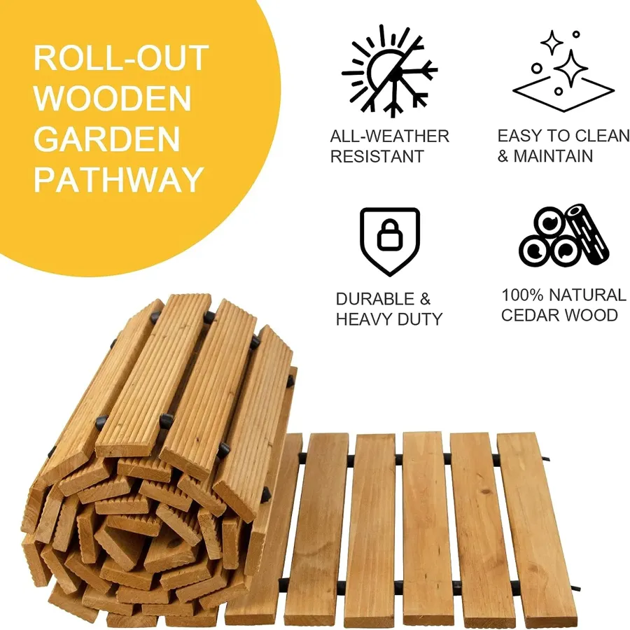 Portable Roll-Out Straight Hardwood Pathway