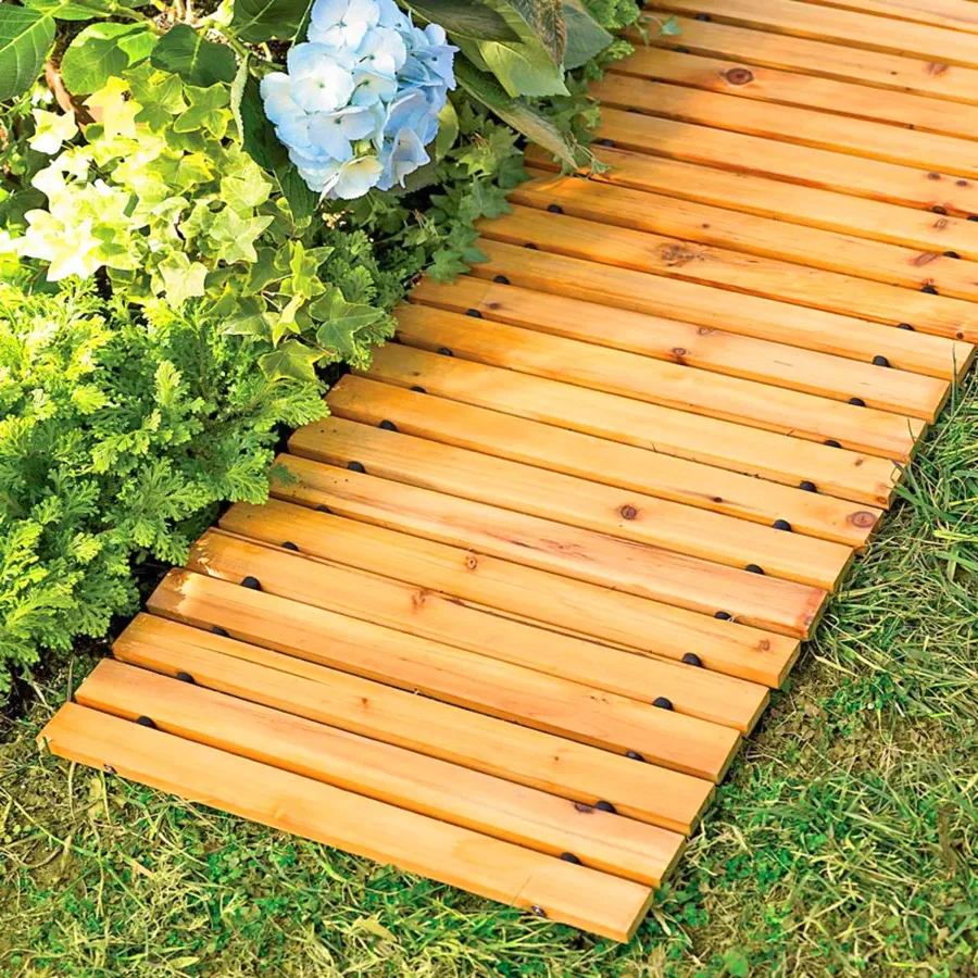 Portable Roll-Out Straight Hardwood Pathway