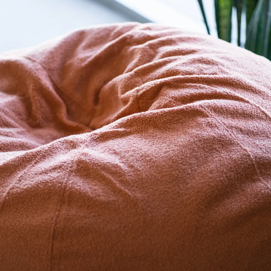 Boucle Fur Bean Bag - Rust