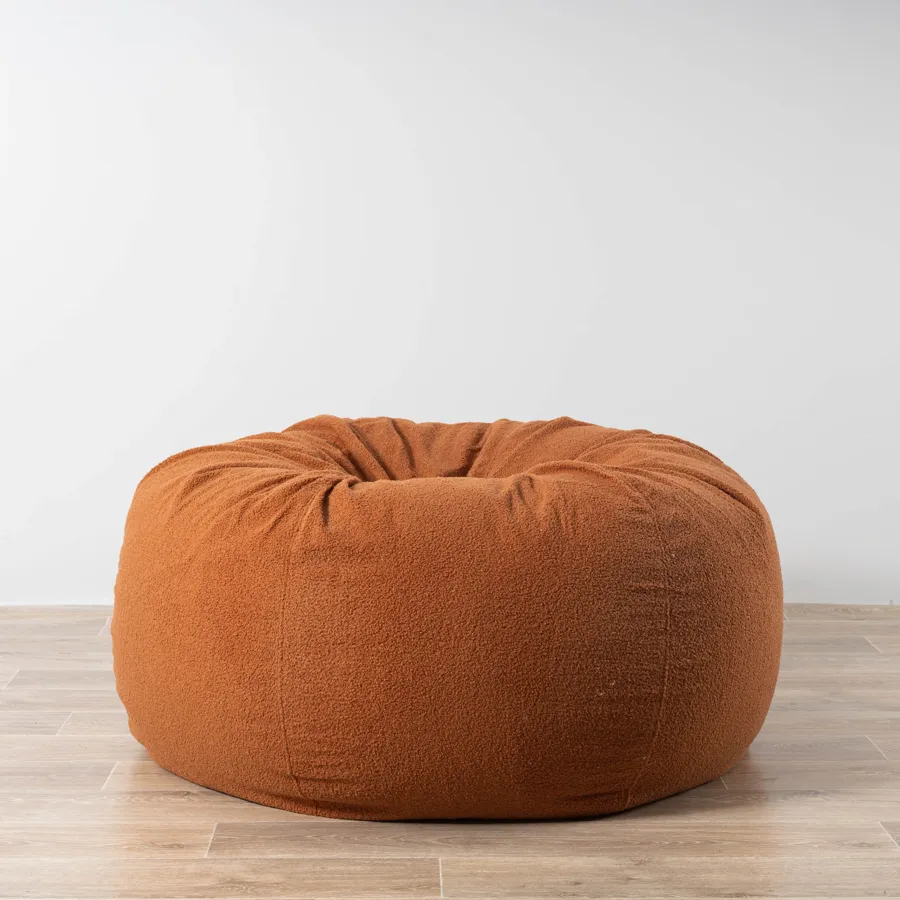 Boucle Fur Bean Bag - Rust