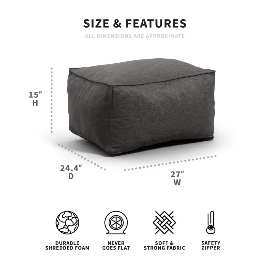 Lounger Ottoman Foam Filled Bean Bag