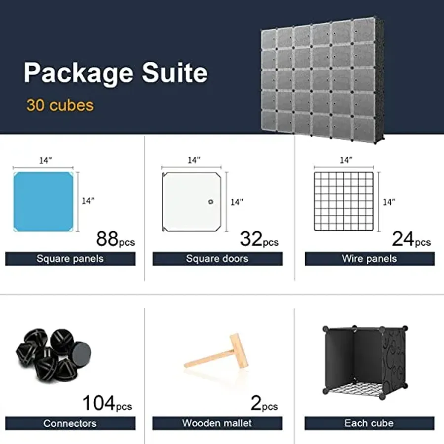 Cube Organizer Storage Organizer  - Black