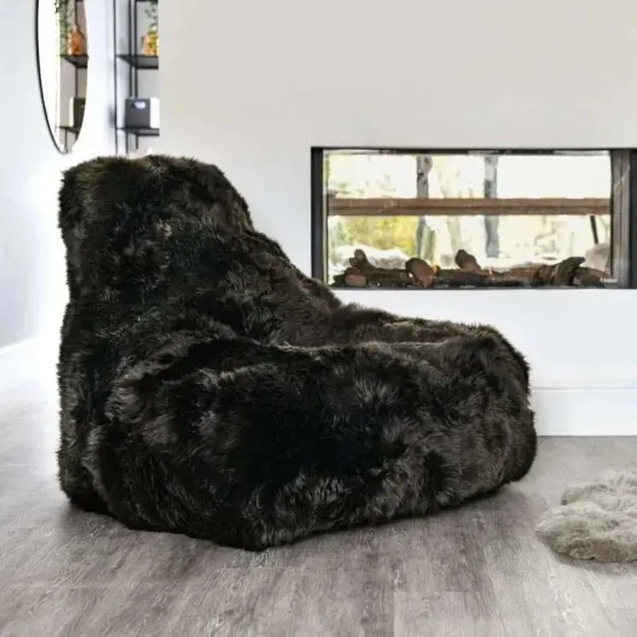 Mighty Fur Bean Bag in Black