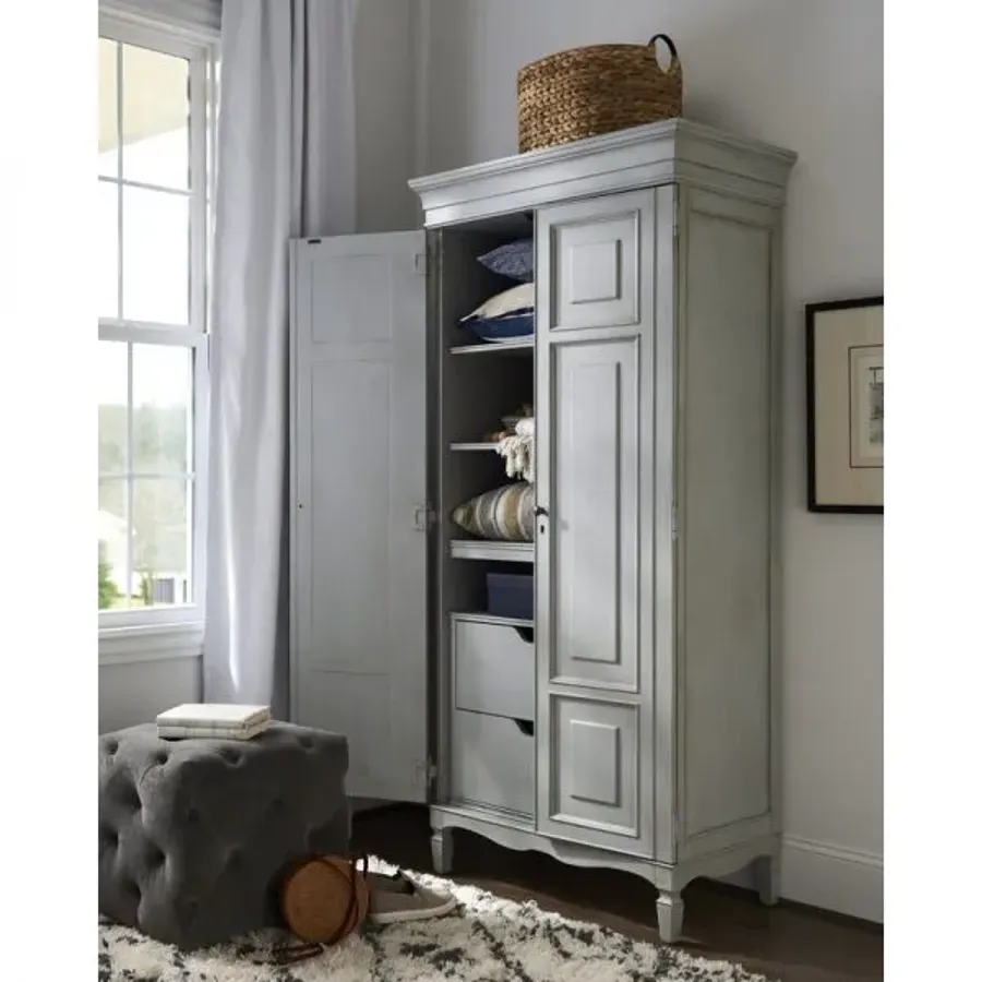 Juliet French Country Grey Wood 2 Door Wardrobe