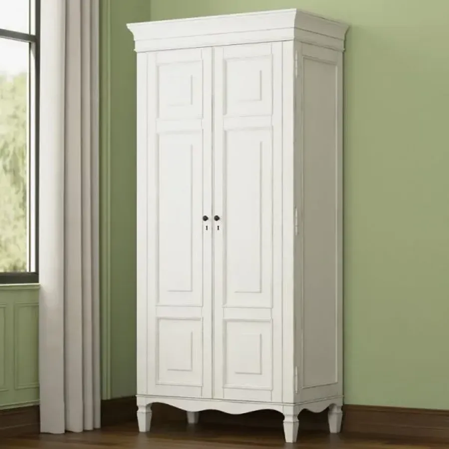 Juliet French Country Grey Wood 2 Door Wardrobe