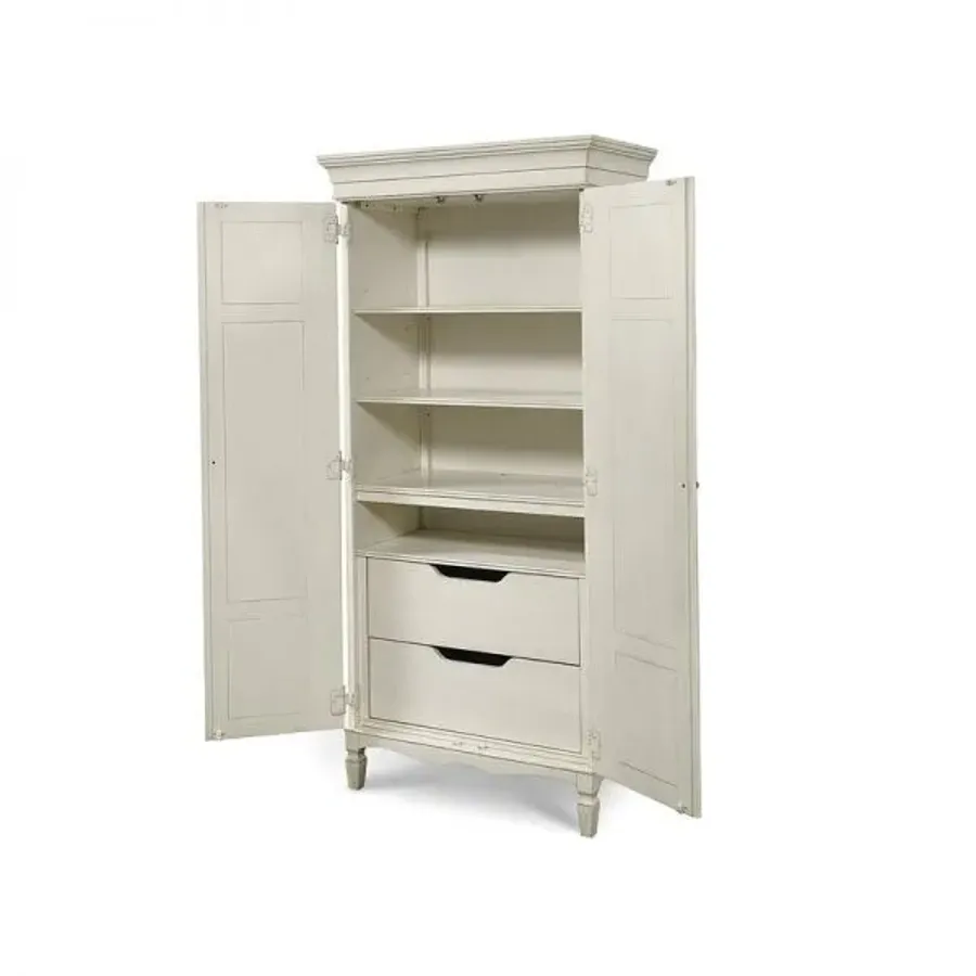 Juliet French Country Grey Wood 2 Door Wardrobe