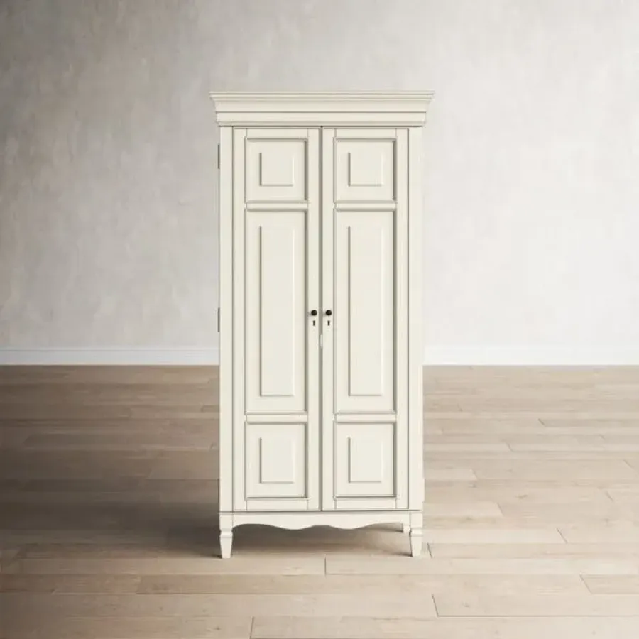 Juliet French Country Grey Wood 2 Door Wardrobe