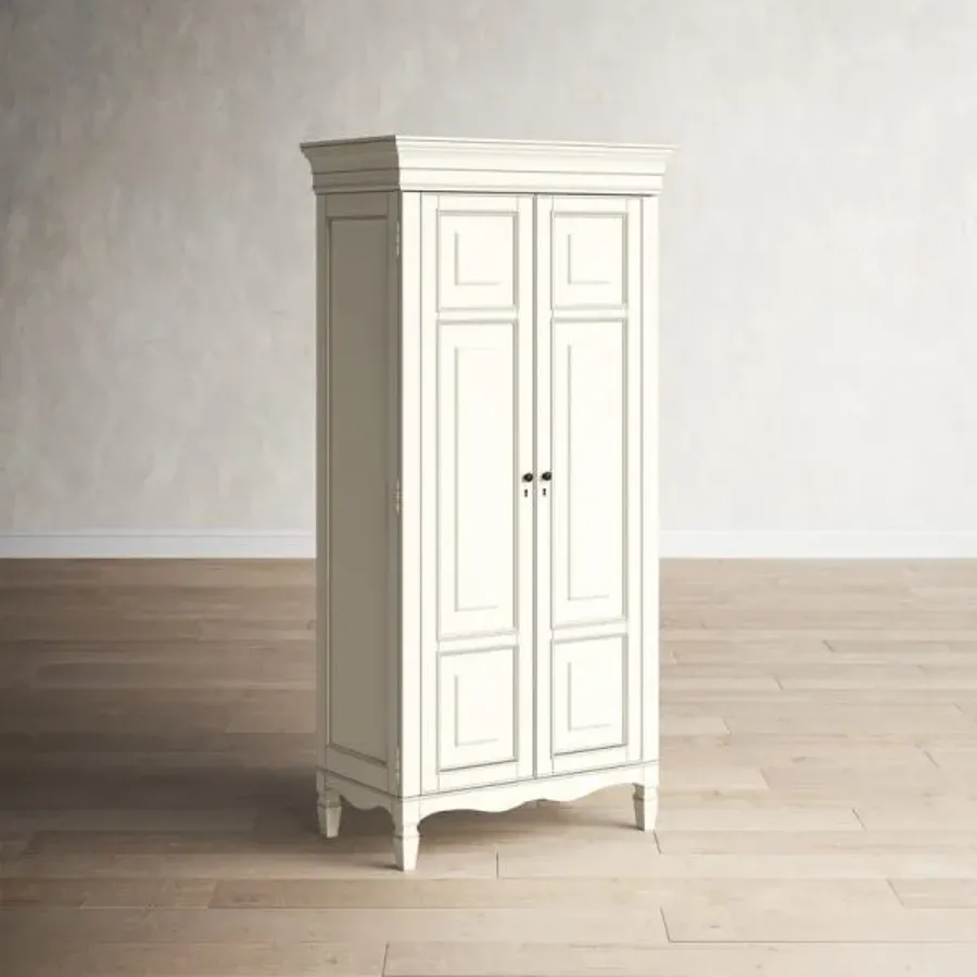 Juliet French Country Grey Wood 2 Door Wardrobe