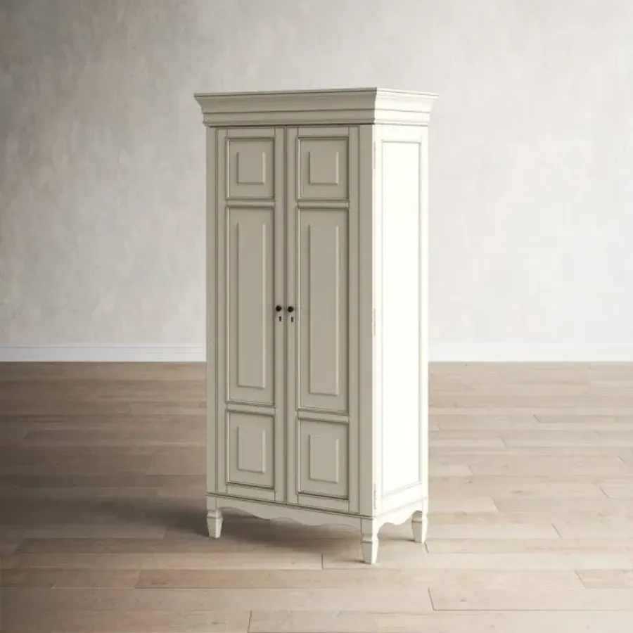 Juliet French Country Grey Wood 2 Door Wardrobe