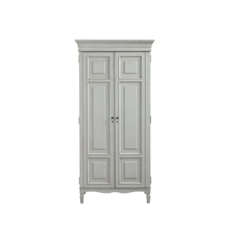 Juliet French Country Grey Wood 2 Door Wardrobe