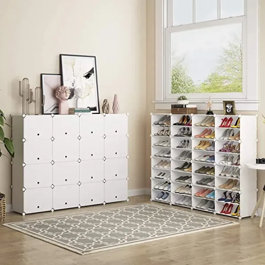 Portable Shoe Rack Organizer | 24 Pair Tower Shelf Storage Cabinet