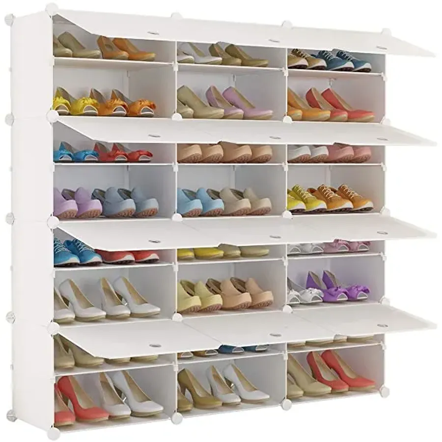 Portable Shoe Rack Organizer | 24 Pair Tower Shelf Storage Cabinet