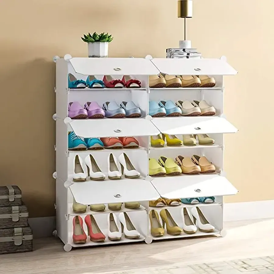 Portable Shoe Rack Organizer | 24 Pair Tower Shelf Storage Cabinet