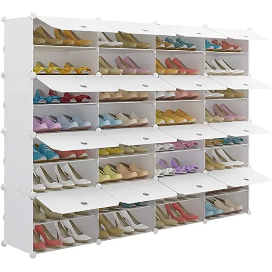 Portable Shoe Rack Organizer | 24 Pair Tower Shelf Storage Cabinet