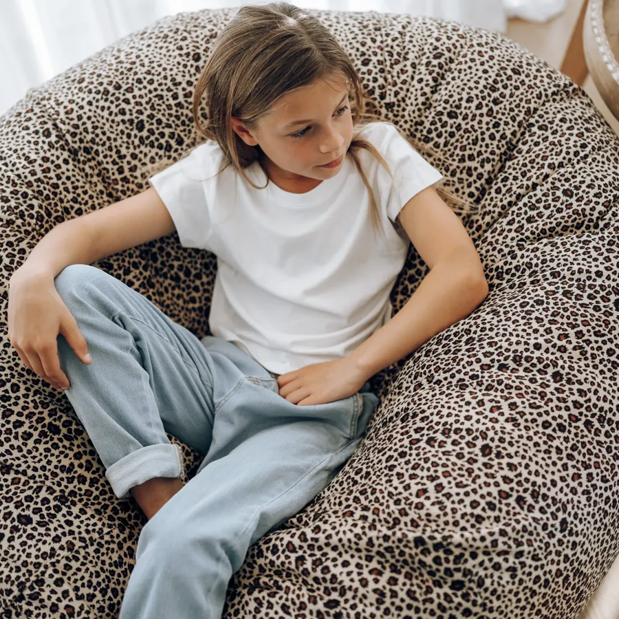 Pierre Fur Bean Bag - Leopard Print