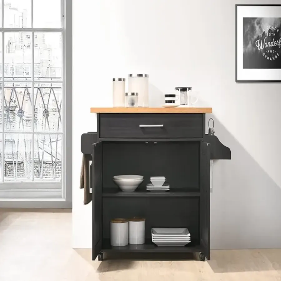 Kitchen Island with Spice Rack