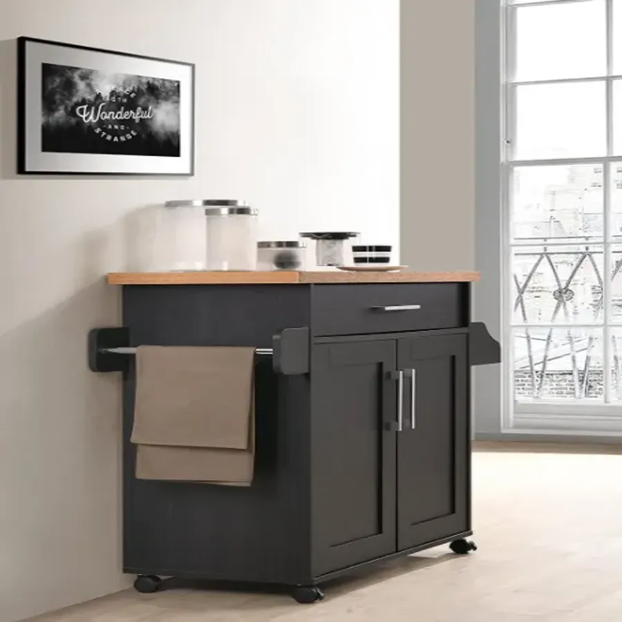 Kitchen Island with Spice Rack