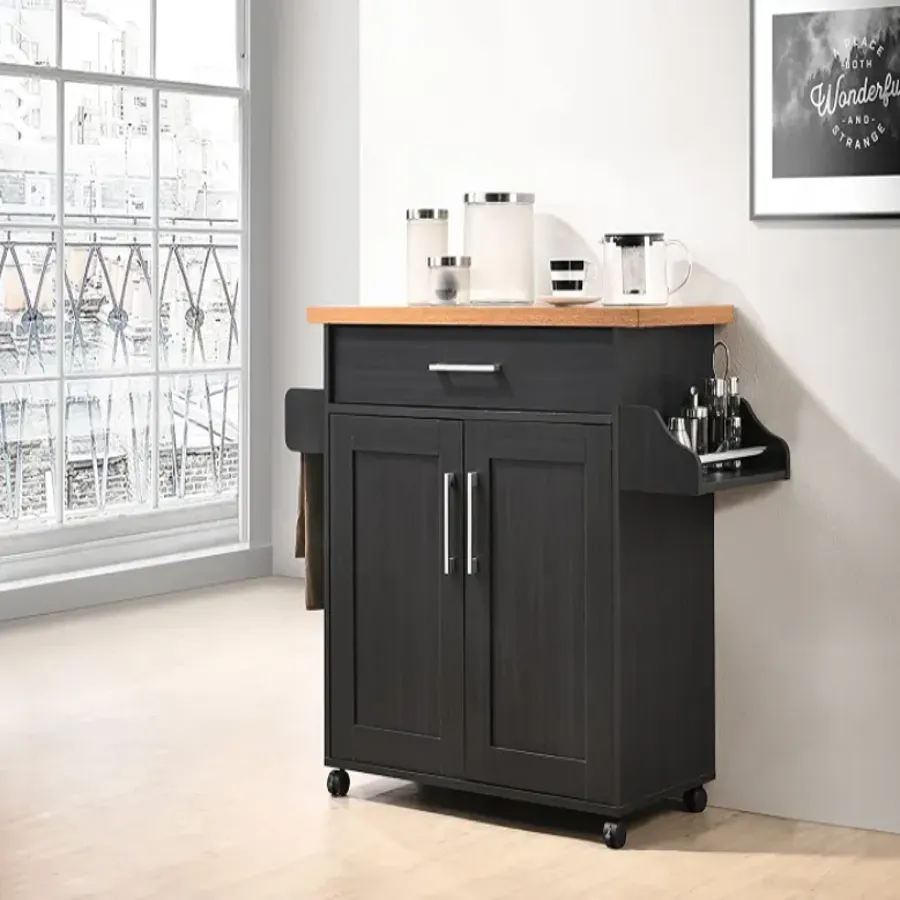 Kitchen Island with Spice Rack