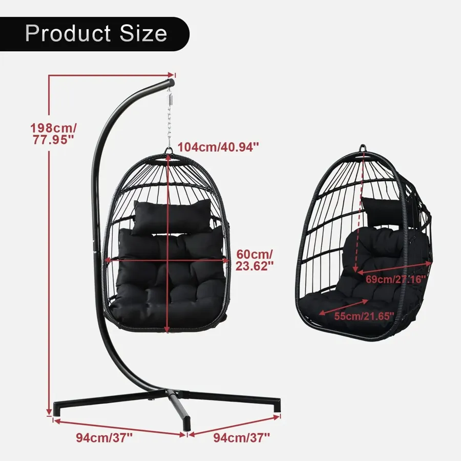 Swing Egg Chair & Hammock Chair - Black