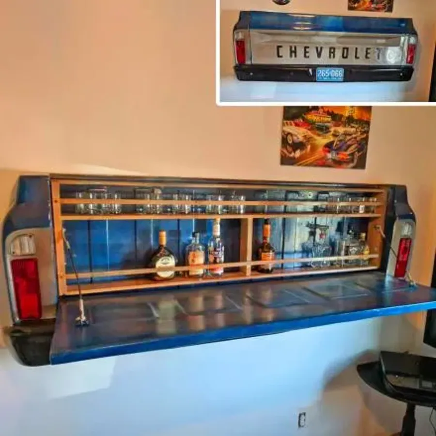 Wall Mount Truck Liquor Cabinet Tailgate Bar