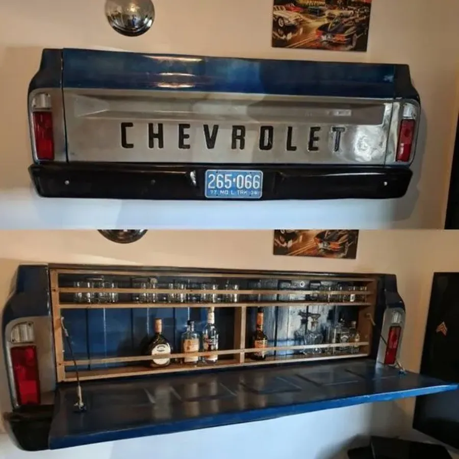 Wall Mount Truck Liquor Cabinet Tailgate Bar