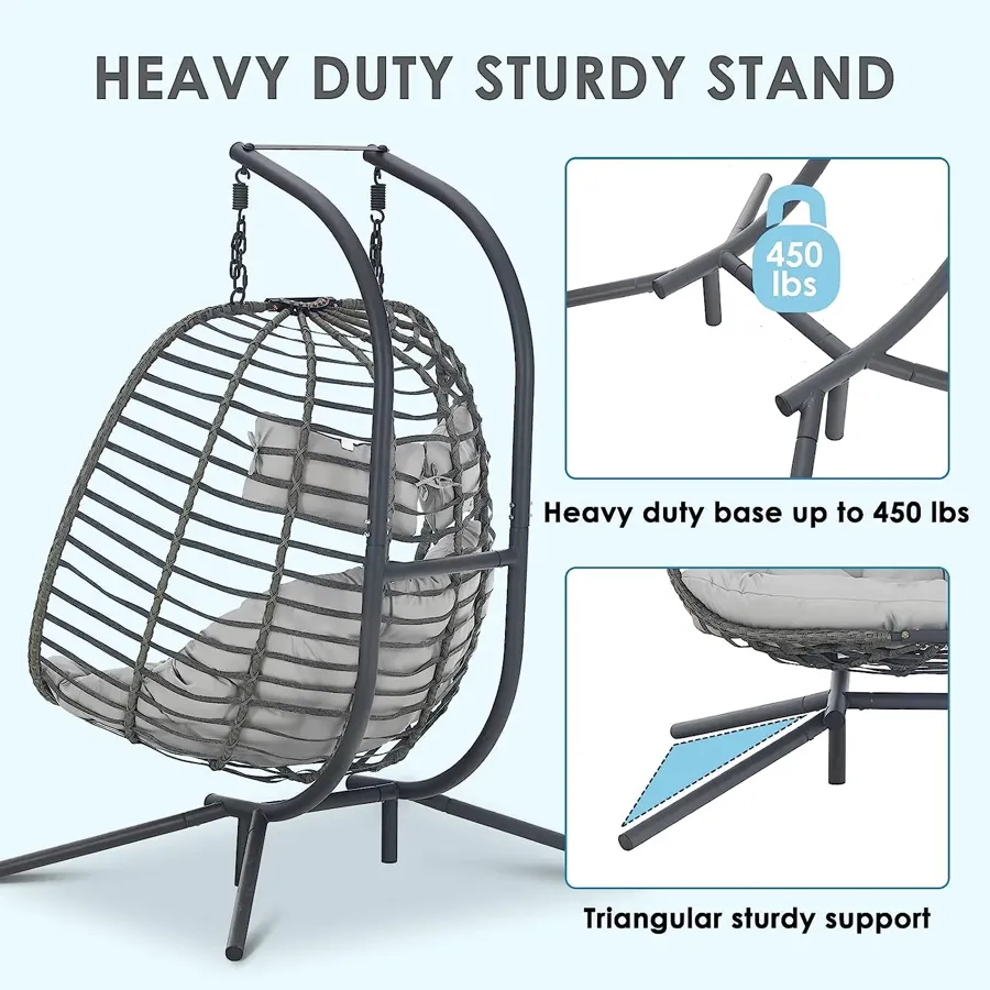 Double Swing Egg Chair with Stand