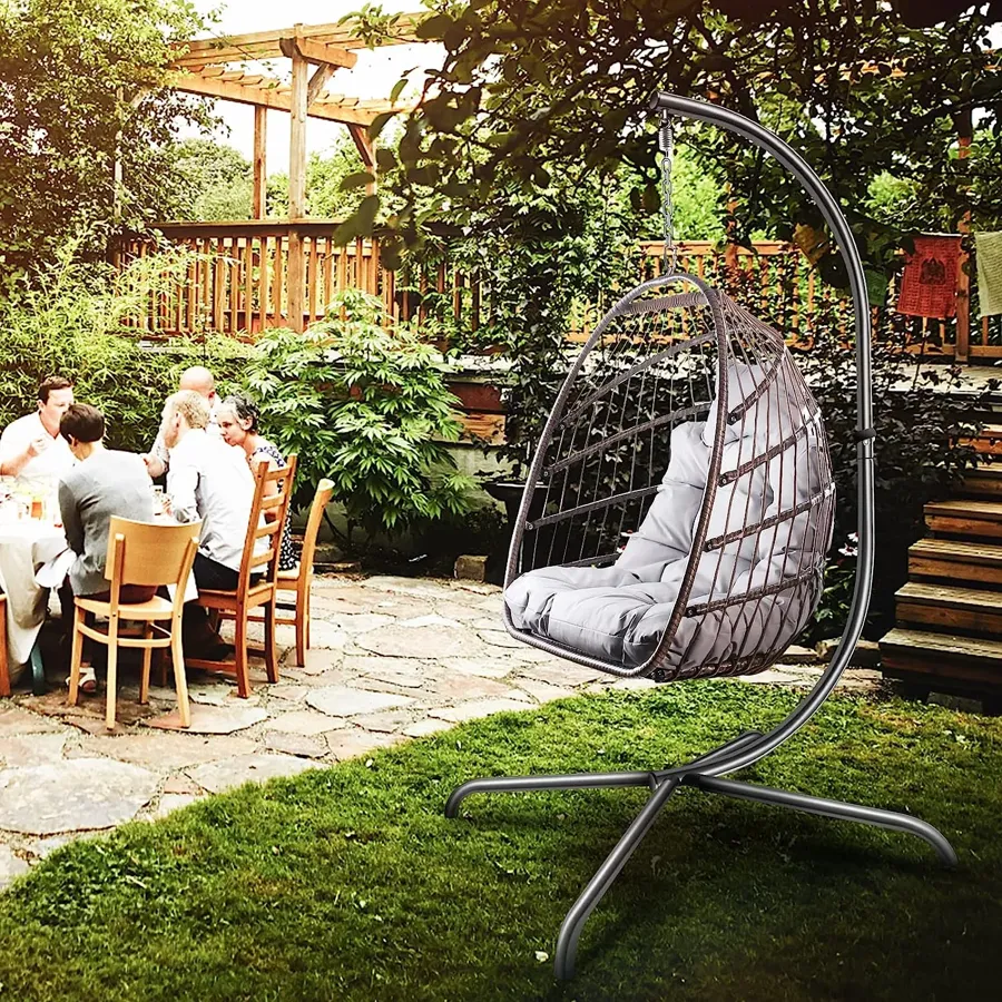 Hanging Egg Chair with Cushion and Pillow