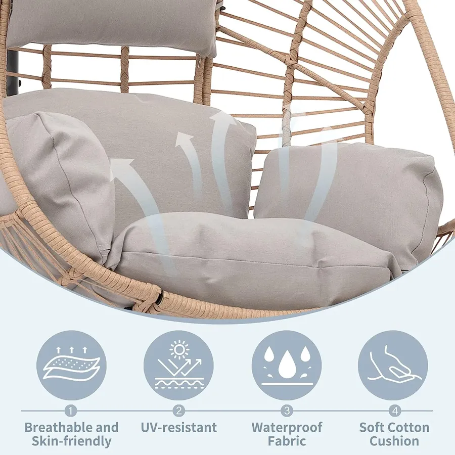 Hanging Egg Chair with Cushion and Pillow