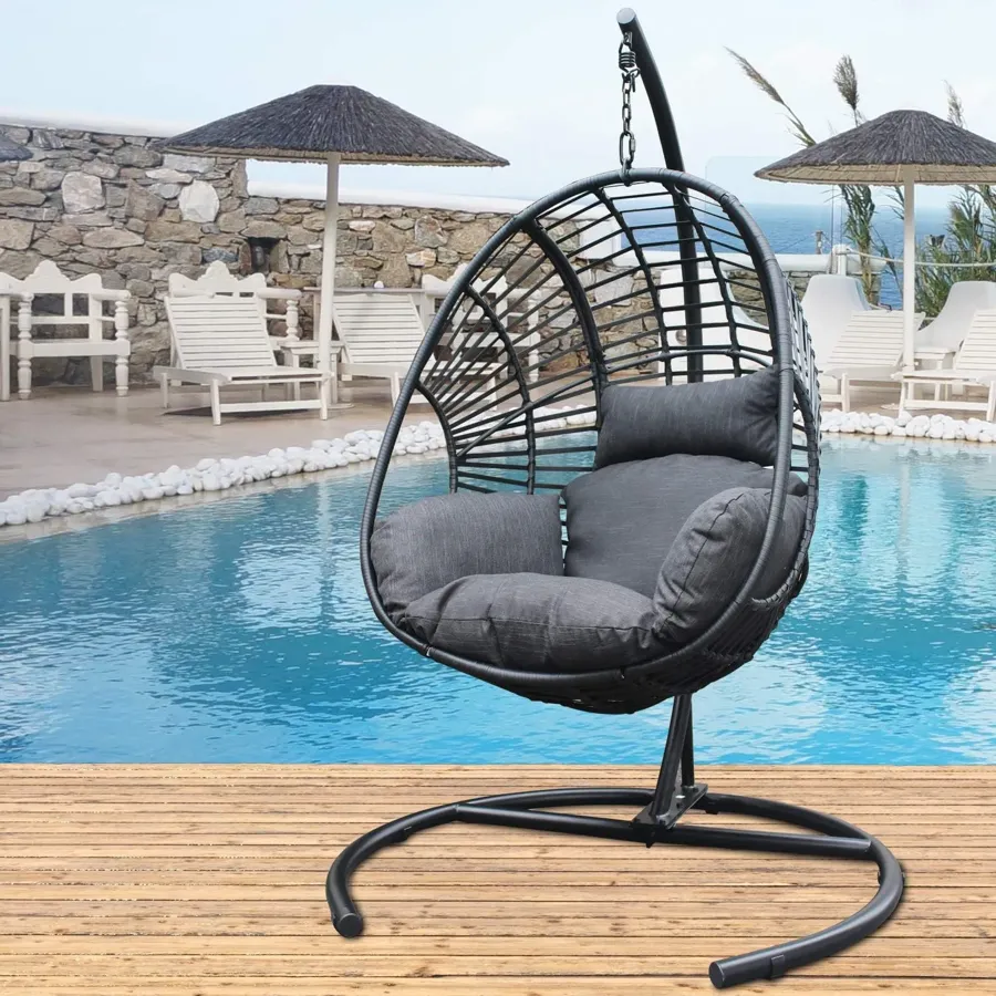 Hanging Egg Chair with Cushion and Pillow