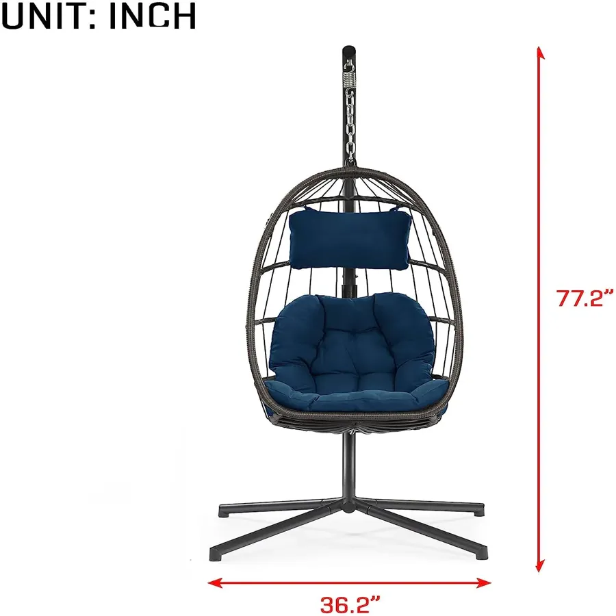 Patio Hanging Egg Chair with Stand Swing Chair