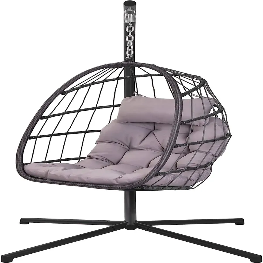 Patio Hanging Egg Chair with Stand Swing Chair