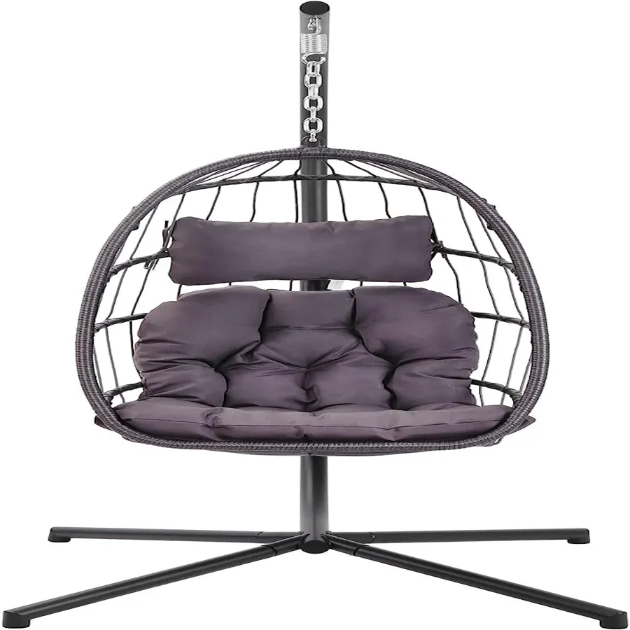 Patio Hanging Egg Chair with Stand Swing Chair