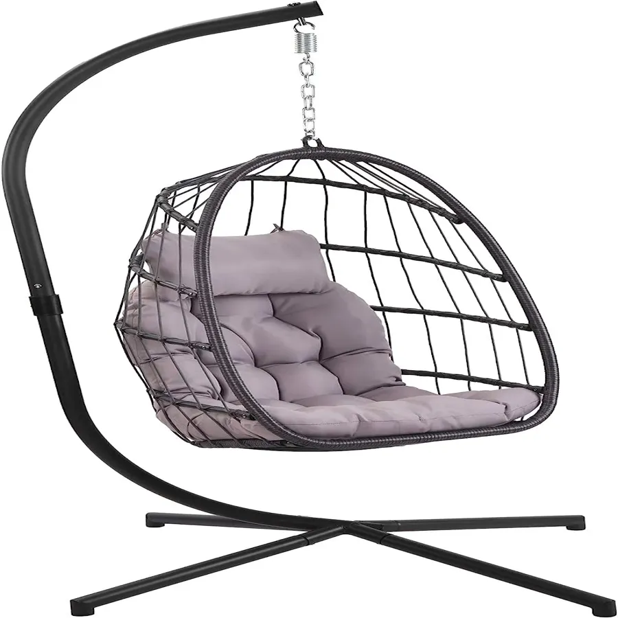 Patio Hanging Egg Chair with Stand Swing Chair