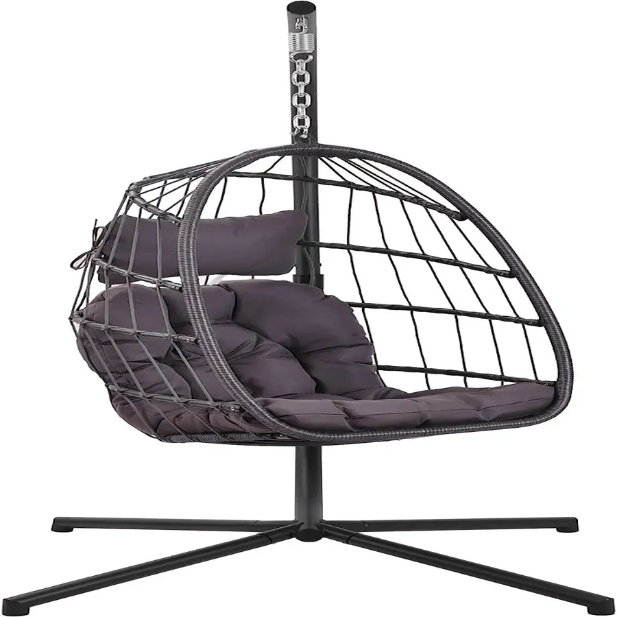 Patio Hanging Egg Chair with Stand Swing Chair