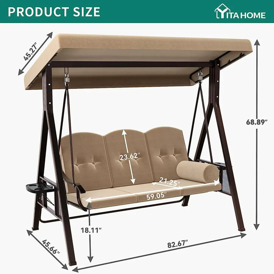 3-Seat Deluxe Porch Swing