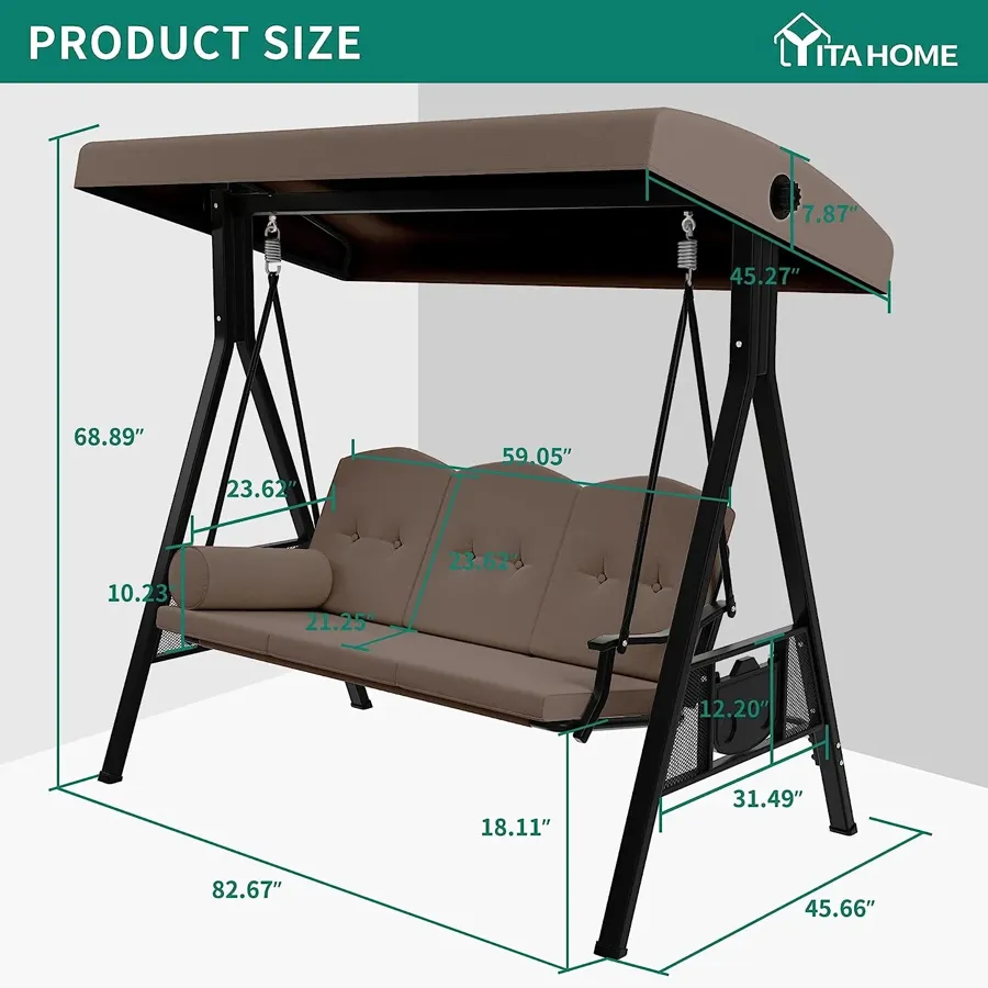 3-Seat Deluxe Porch Swing