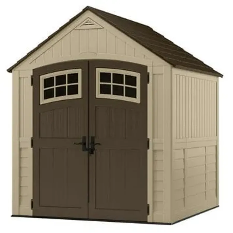 Outdoor Sutton 7 1/2 ft. W x 7 ft. D Resin Storage Shed