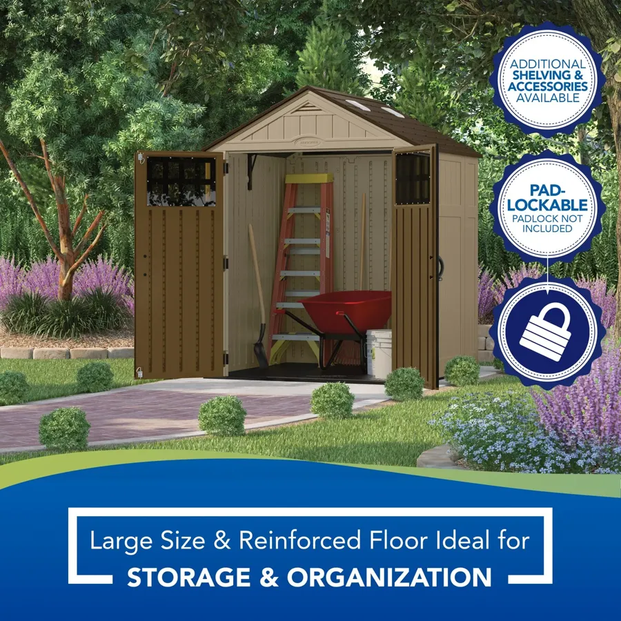 6 ft. 3 in. W x 5 ft. 6 in. D Resin Storage Shed