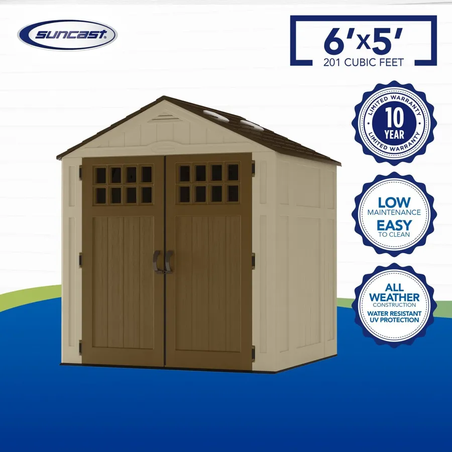 6 ft. 3 in. W x 5 ft. 6 in. D Resin Storage Shed