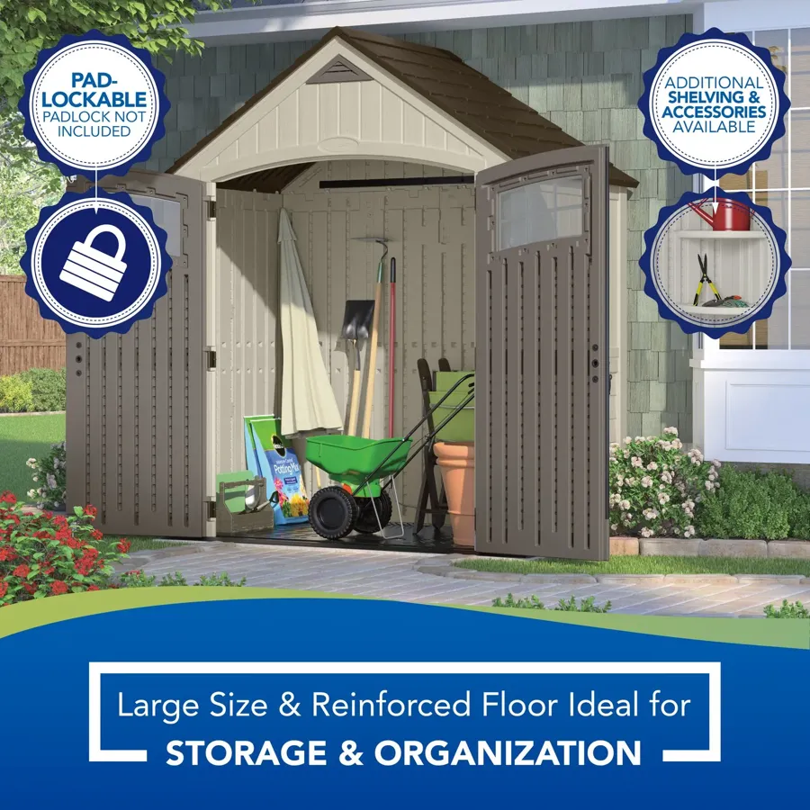 Cascade 7 ft. W x 4 ft. D Plastic Storage Shed