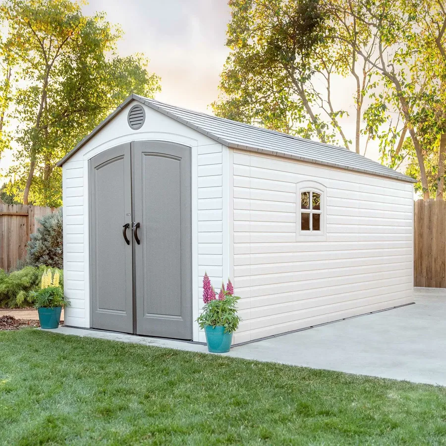 8 ft. W x 15 ft. D Plastic Storage Shed