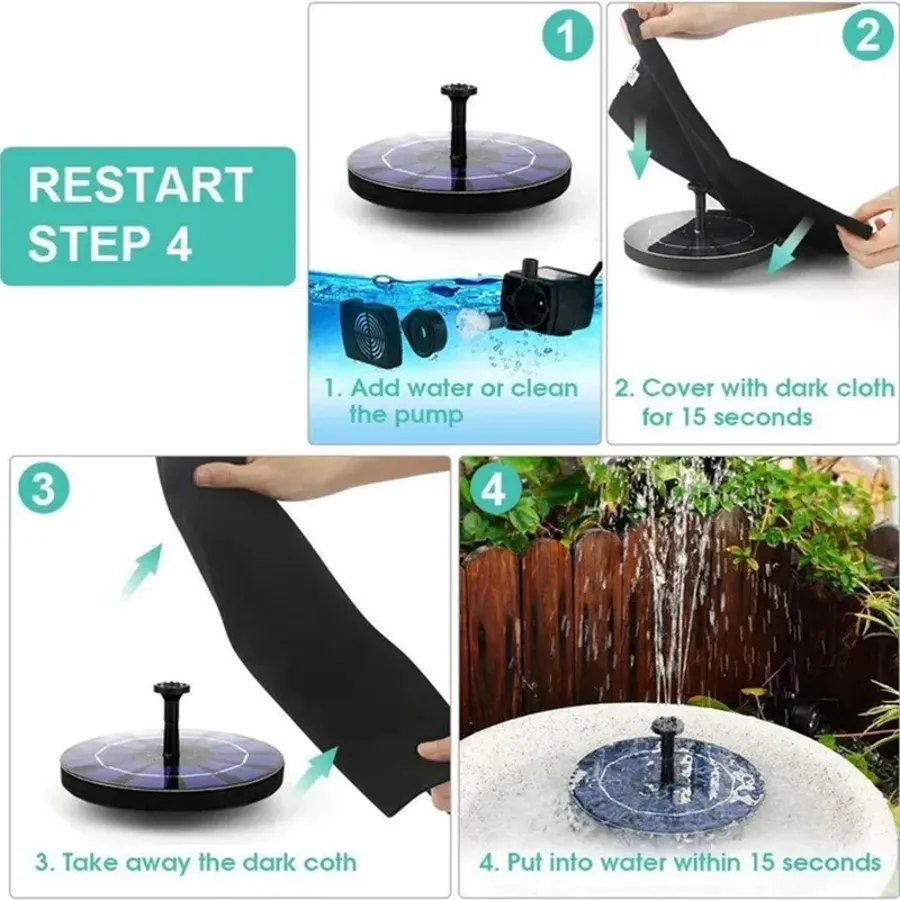 Solar Power Bird Water Fountain